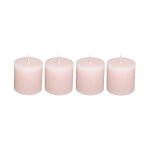 Comptoirdelabougie - lot de 4 bougies votives 'rustic' 4, 5cm rose clair