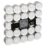 Comptoirdelabougie - lot de 50 bougies chauffe - plat 'many' 3, 7cm blanc