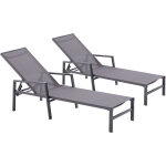 Concept - usine - lot de 2 transats de jardin gris bari - gris Concept - usine - lot de 2 transats de jardin gris bari - gris