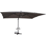 Concept - usine - parasol rectangulaire gris avec led 4x3 cm calvia