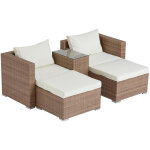 Concept - usine - salon de jardin 4 places en rsine tresse naturel et cru moana