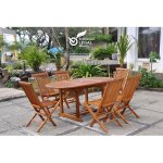 Salon de jardin teck huilé 6 personnes - table ovale + 6 chaises lubok Salon de jardin teck huilé 6 personnes - table ovale + 6 chaises lubok