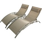 Concept - usine - transat ajustable et empilable avec pieds en acier capuccino limea