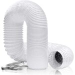 Conduit d'air flexible tuyau de ventilation 160 mm x 6 / 8 / 10m en feuille d'aluminium et pvc pour seche ...