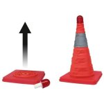 Cone de securite haute visibilite pliable avec led clignotante carpoint z