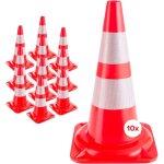 C�ne de signalisation orange blanc r�fl�chissant 50 cm c�nes de circulation 10 pi�ces - arebos