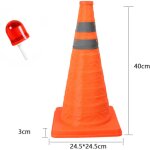 C�ne de signalisation pliable avec lumi�re led, polyvalents avec cercles r�fl�chissants pour le stationnement ...