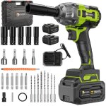 Conentool 21v cl  chocs sans fil brushles, 520n 2x6. 0 ah batteries 27 accessoires cl  chocs lectrique ...