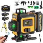 Conentool - niveau laser auto - nivelant cran lcd - 16 line ligne laser verte 360 horizontal et verticale ...