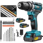 Conentool ? perceuse visseuse � percussion 21 v 45 nm ? perceuse � percussion sans fil 2 x 2ah batteries ...