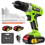 Perceuse visseuse  percussion sans fil 45 nm 2 batteries de 2. 0ah 25 + 1 rglages de couple lampe led ...