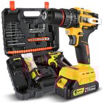 Conentool perceuse visseuse sans balais sans fil 50n. m 21v 35 + 3 r�glages de couple deux 2000mah batteries ...