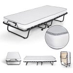Ilovesleep - confortable lit d'appoint - avec matelas mousse h 7 cm - sommier  lattes en bois et roulette, ...