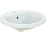 Ideal standard - connect - lavabo encastr� 480 mm, avec d�versoir, ouverture pour mitigeur, blanc e504201 ...