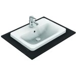 Ideal standard - connect - lavabo encastr�, 580x430 mm, avec d�versoir, 1 ouverture pour mitigeur, blanc ...