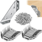 Connecteur d'angle de meuble universel 20 pi�ces, support d'angle triangulaire multifonctionnel en acier ...