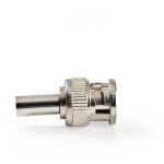 Connecteur bnc droit mle plaqu nickel 50 ohm ondulation diamtre d'entre de cble: 6. 0 mm acier argent ...