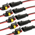 Connecteur �tanche, connecteurs de fils �lectriques autobloquants � 2 broches avec fil 16 awg marine ...