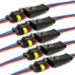Connecteur �tanche, connecteurs de fils �lectriques autobloquants � 3 broches avec fil 16 awg marine ...