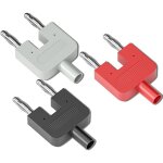 Connecteurs de fiche banane de 4 mm adaptateurs de court - circuit prise femelle de 4 mm vers double ...