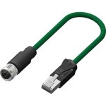Connecteur pr - cbl rs pro 4 conducteurs , m12 femelle vers fiche mle rj45, 2m ( prix pour 1 )