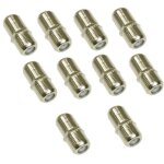 Connecteurs raccord f - aerzetix - 10 pi�ces - femelle - femelle - coaxial