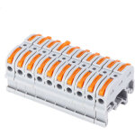 Connecteur � rail din 10 pi�ces, bornier � pression pour c�bles 0, 2 - 4mm (gris clair)