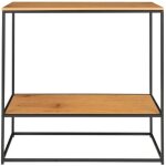 Console 2 tagres en bois et mtal - bois clair - vita