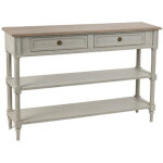 Console 2 tiroirs en bois naturel et gris - cyprien