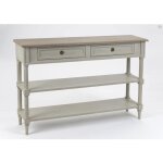 Console 2 tiroirs en bois naturel et gris - cyprien Console 2 tiroirs en bois naturel et gris - cyprien