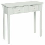 Console 2 tiroirs  charme  80cm blanc