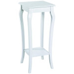 Console en bois massif laqu� blanc - 30 x 30 x 71 cm - pegane -