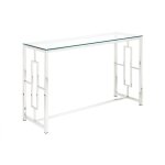 Pascal morabito - console clotilde de verre tremp et acier - chrom
