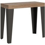 Console extensible 90x40 / 300 cm ch�ne flamme nature structure anthracite