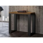 Console extensible bois clair et acier anthracite 45 / 90 cm noceta