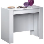 Console extensible coloris blanc - dim : 90 x 78 x 50 - 235 cm pegane