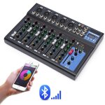 Console de mixage audio 7 canaux amplificateur usb dj live mixer studio bluetooth