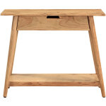 Console naturelle avec tiroir en bois massif l90 cm franklin