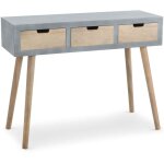 Cotecosy ? console scandinave 3 tiroirs tatum gris ? dimensions l100 x p34 x h77 cm ? bois �l�gant pour ...