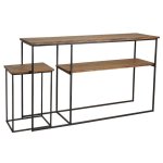 Aubry gaspard - console avec table gigogne en bois et métal ter Aubry gaspard - console avec table gigogne en bois et métal ter