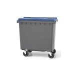 Rayonnage direct - conteneur poubelle 770 litres � pr�hension frontale - couleur du couvercle : bleu ...