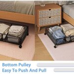 Conteneurs de rangement sous le lit, rangement pour chaussures sous le lit avec roulettes, organisation ...