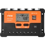 Controleur de charge solaire, pwm contr�leur de charge solaire 12v 24v regulateur panneau solaire double ...