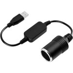 Convertisseur d'adaptateur d'allume - cigare, port usb vers cble prise 12v