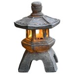 Lanterne solaire de jardin, dcoration zen asiatique pour paysage, balcon, jardin, patio, porche, terrasse, ...