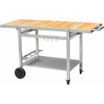 Cook'in garden - desserte pour plancha en bois et mtal grandi xl