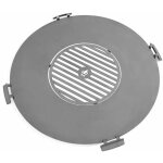 Plaque de cuisson en inox pour braséro, grille 40cm, poignées ergonomiques cookking 222412 Plaque de cuisson en inox pour braséro, grille 40cm, poignées ergonomiques cookking 222412