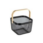 Wenko - corbeille bambusa, panier de rangement mtallique avec poigne en bois bambou, acier - bambou, ...