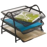 Corbeille � courrier 3 tiroirs coulissants alba mesh noire