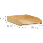 Helloshop26 - corbeille  courrier empilable papier format a4 bureau range documents lettres bambou